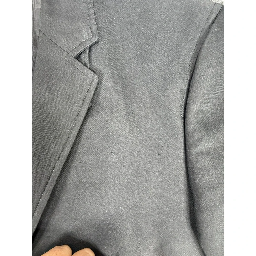 Theory Blazer Mens 40 Black Two Button Elbow Patches Polyamide Cotton Blend